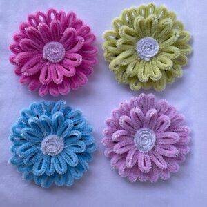 Pastel Flower Cosmetic Makeup Mirror 4.5" Round Decorative 4 Color Design